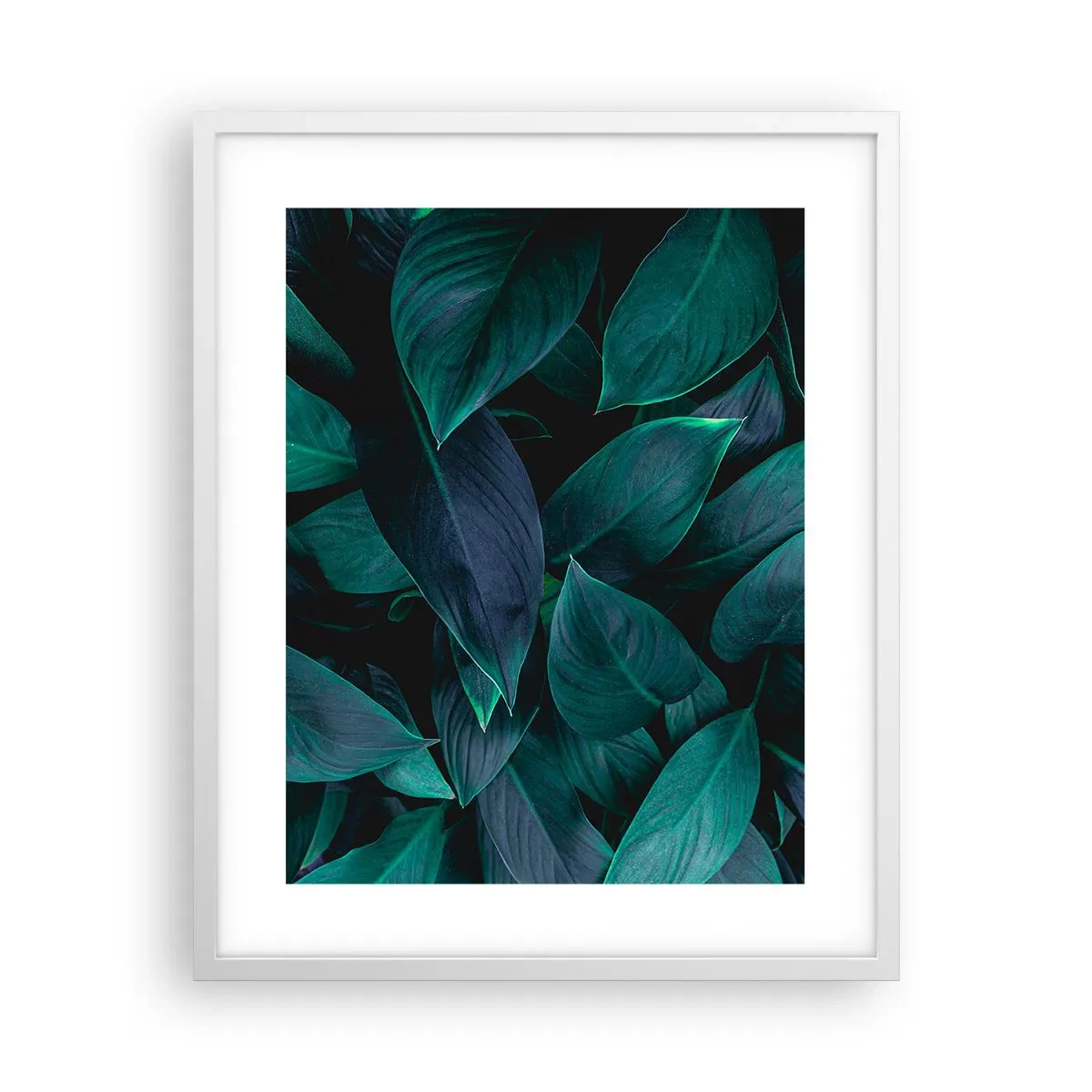 Poster in een witte lijst - Groen op zichzelf - 40x50 cm