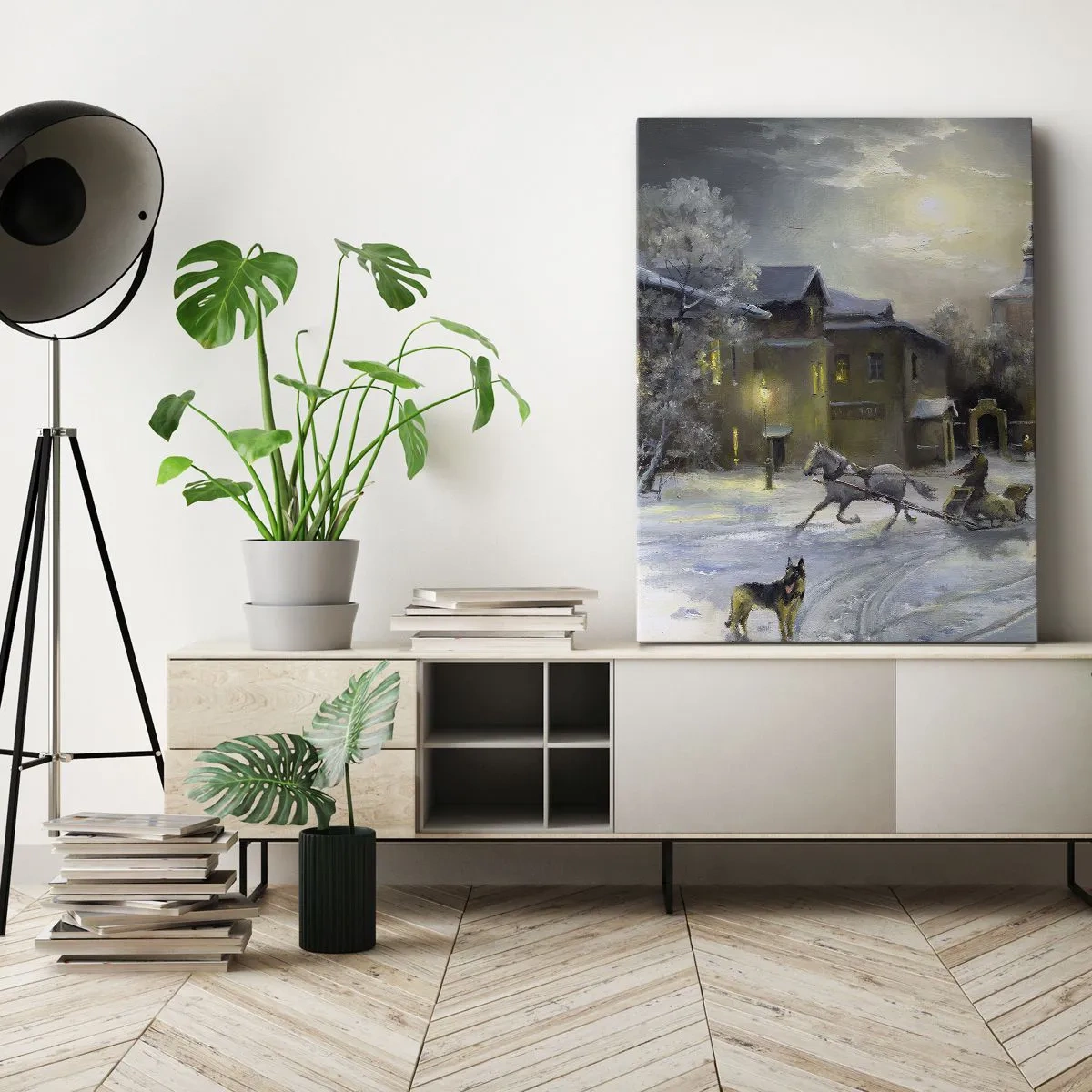 Schilderen op canvas - De magie van de Russische winter - 80x120 cm