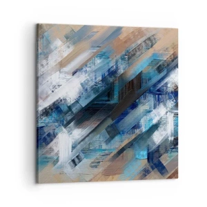Schilderen op canvas - Op een blauwe diagonaal - 60x60 cm