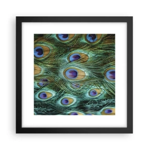Poster in een zwarte lijst - Een pauwenooglook - 30x30 cm