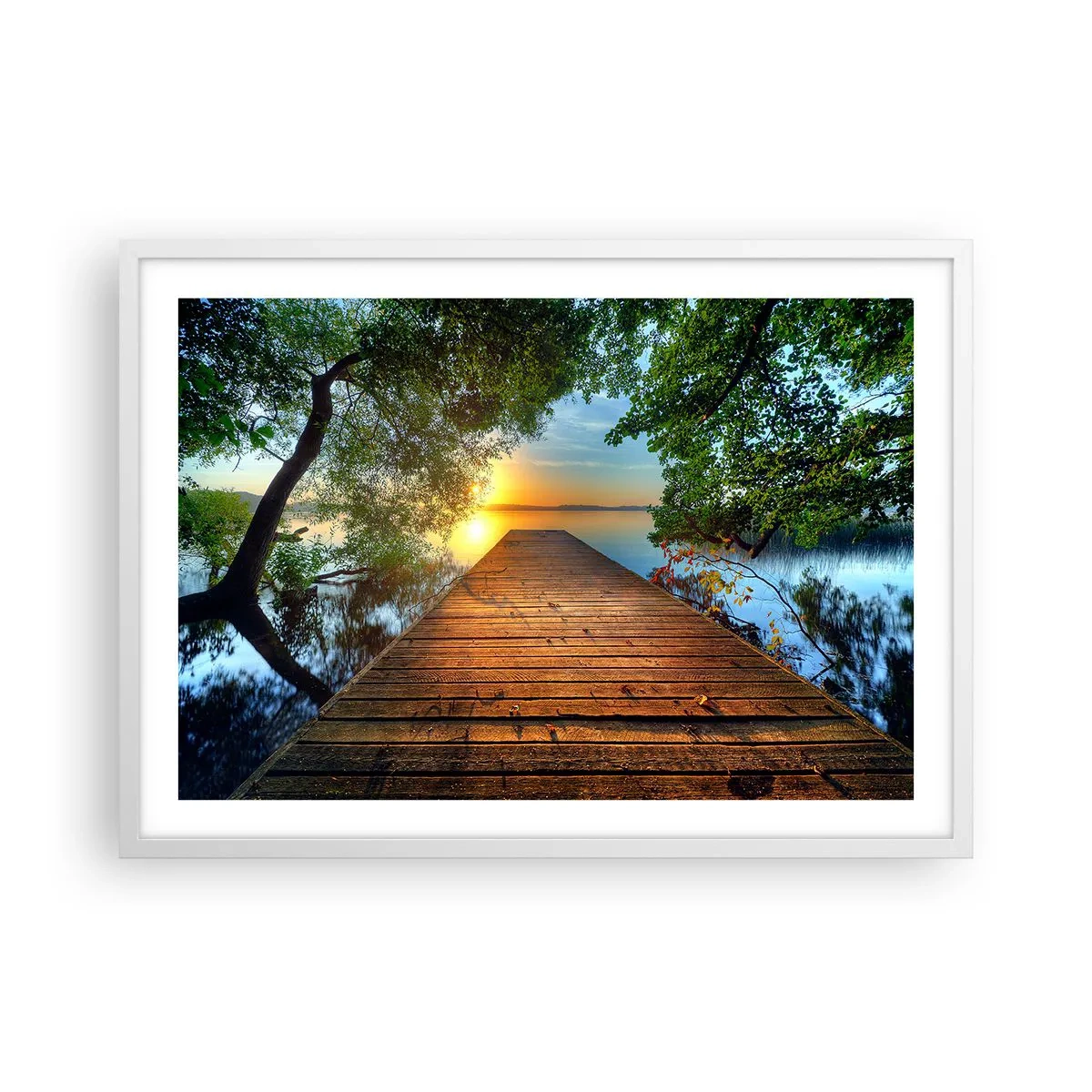 Poster in een witte lijst - Neem de tijd, ga zitten - 70x50 cm