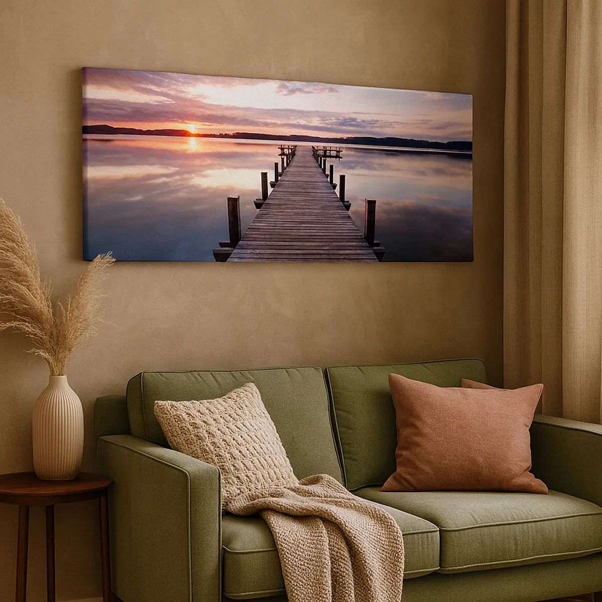 Schilderen op canvas - Een rustige grens tussen dag en nacht - 30x30 cm