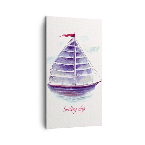 Schilderen op canvas - Volle zeilen en rustig water - 45x80 cm