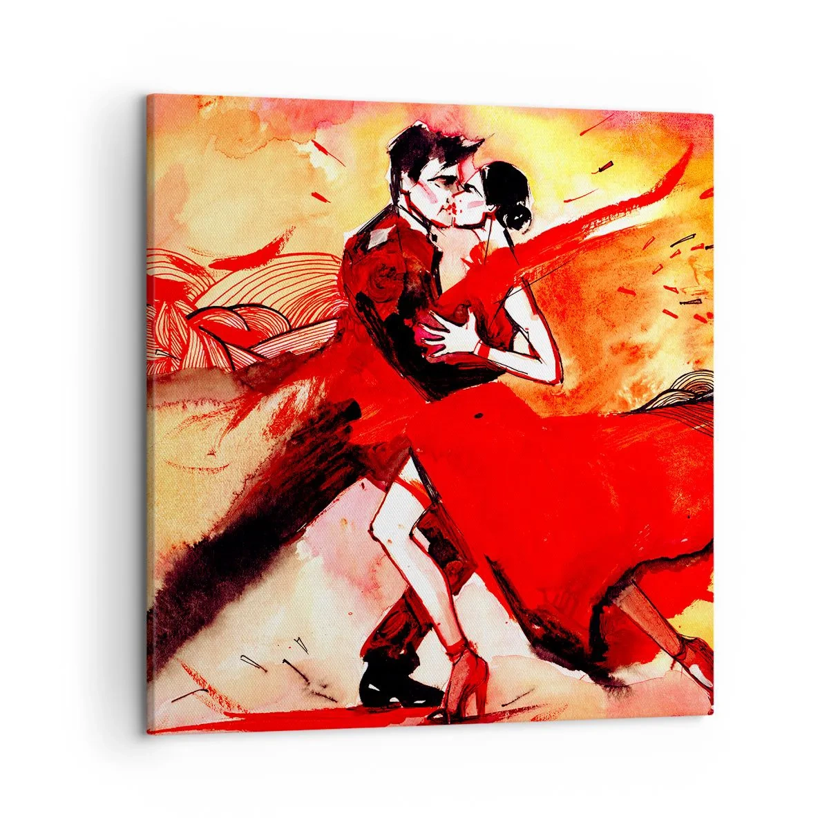 Schilderen op canvas - Het paarse ritme van passie - 50x50 cm
