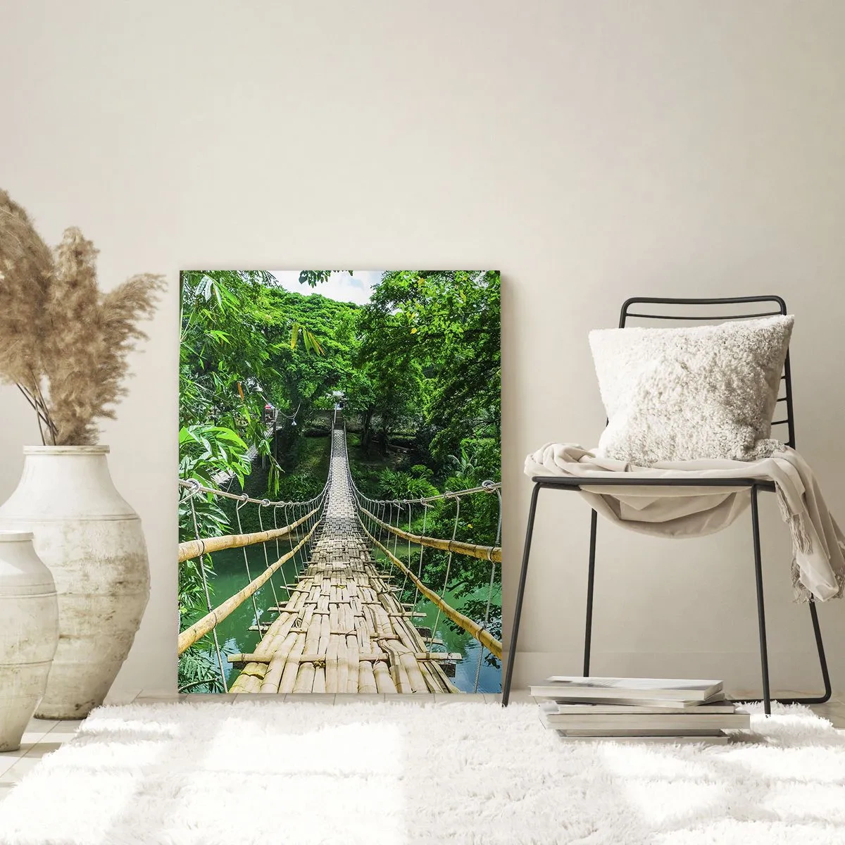 Schilderen op glas - Apenbrug over de green - 70x100 cm