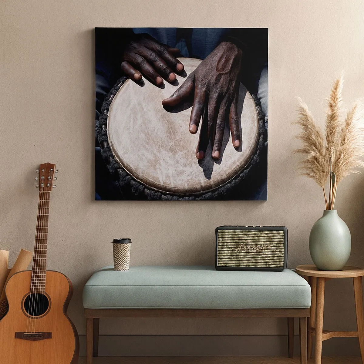 Schilderen op canvas - Leef in je eigen ritme - 30x30 cm