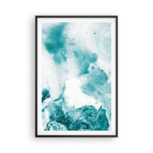 Poster in een zwarte lijst - Moerast van blauw - 61x91 cm