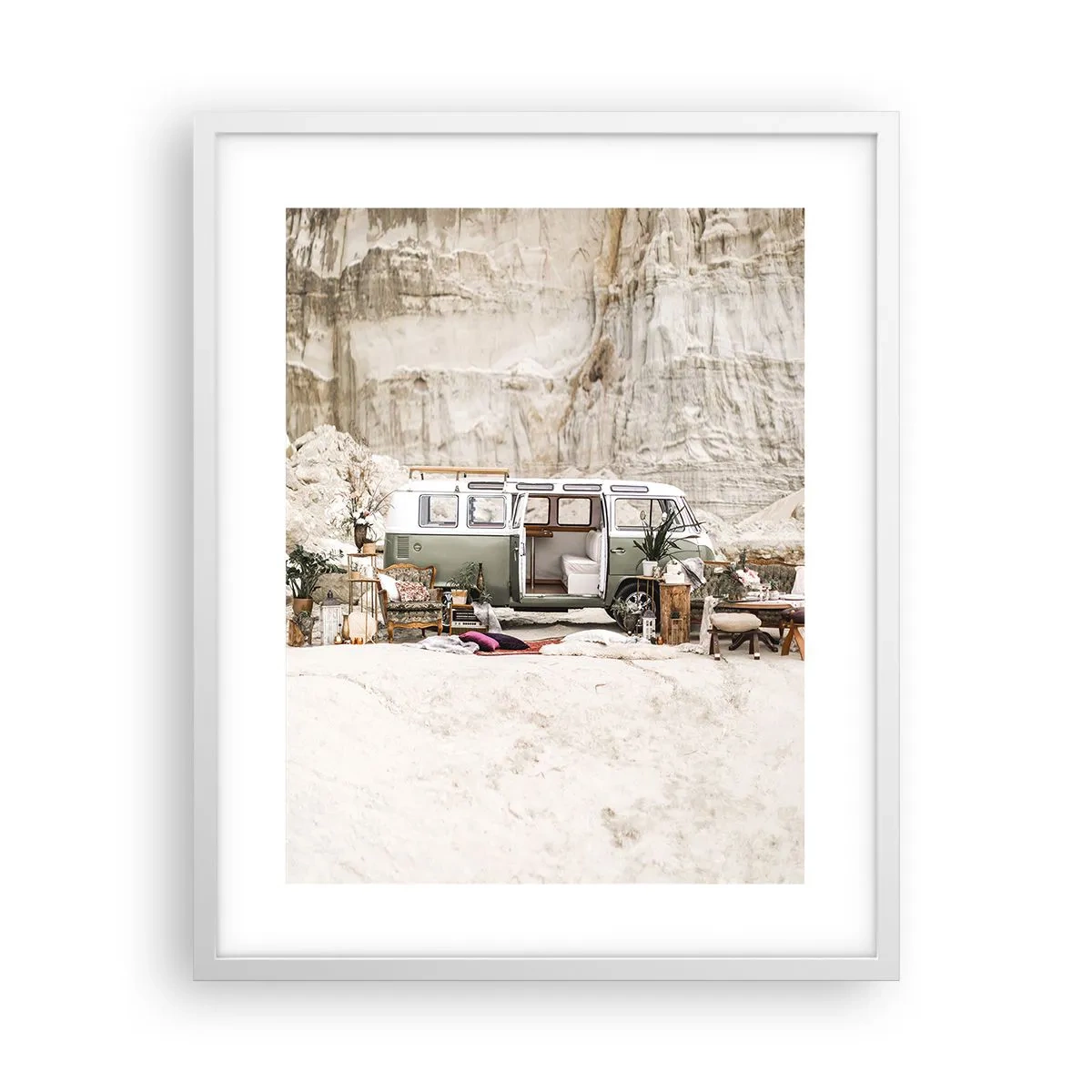 Poster in een witte lijst - Er is de tijd om aan de reis te beginnen - 40x50 cm