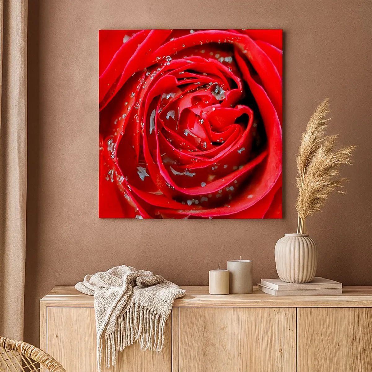 Schilderen op canvas - In de dauwdruppels - 30x30 cm