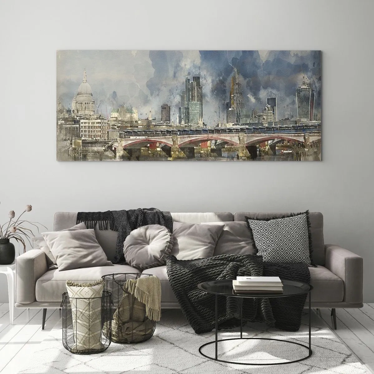 Schilderen op glas - Londen in al zijn glorie - 120x50 cm