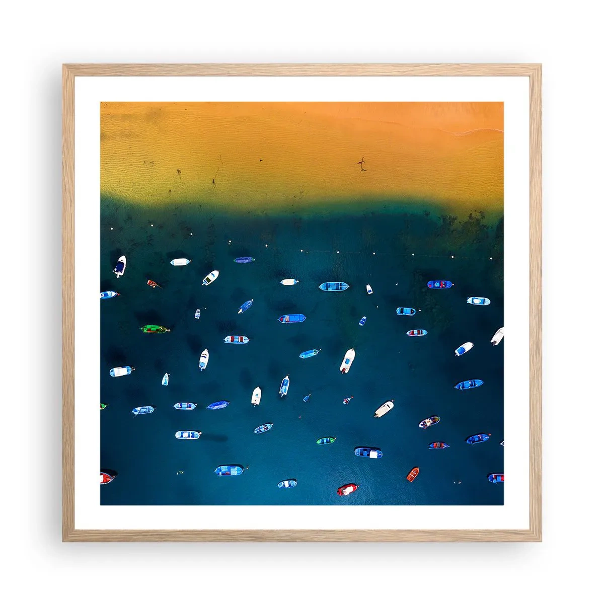 Een poster in een licht eiken lijst - Vakantie spel - 60x60 cm