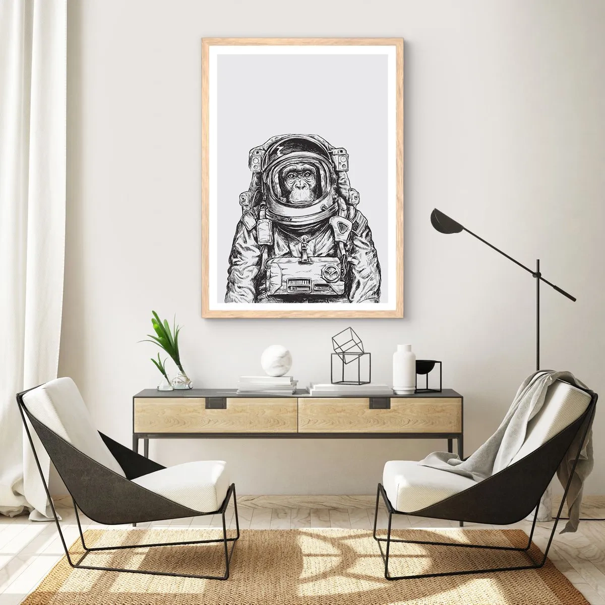 Een poster in een licht eiken lijst - Alternatieve evolutie - 70x100 cm