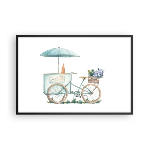 Poster in een zwarte lijst - Zoete herinnering aan de zomer - 91x61 cm