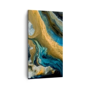 Schilderen op canvas - Blauw - geel - wederzijdse invloeden - 45x80 cm