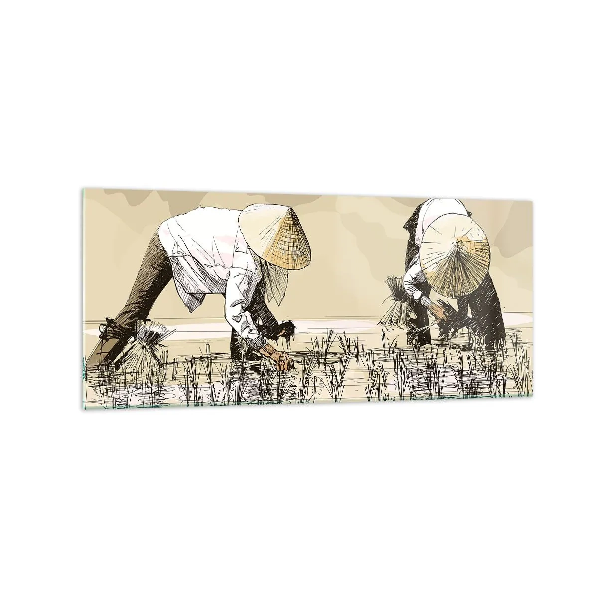Schilderen op glas - Succesvolle oogst - 120x50 cm