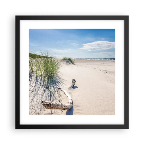 Poster in een zwarte lijst - De mooiste zandstrand? Oostzee-strand - 40x40 cm