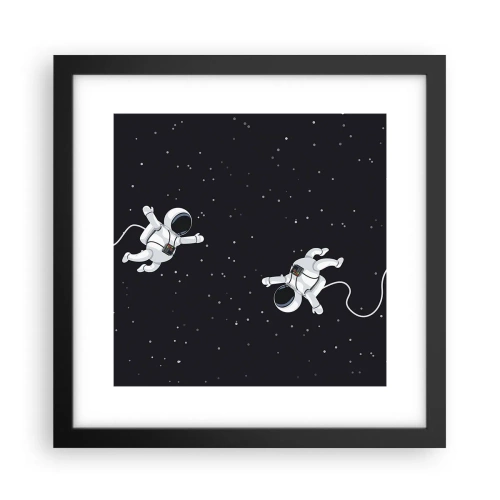 Poster in een zwarte lijst - Kosmische dans - 30x30 cm