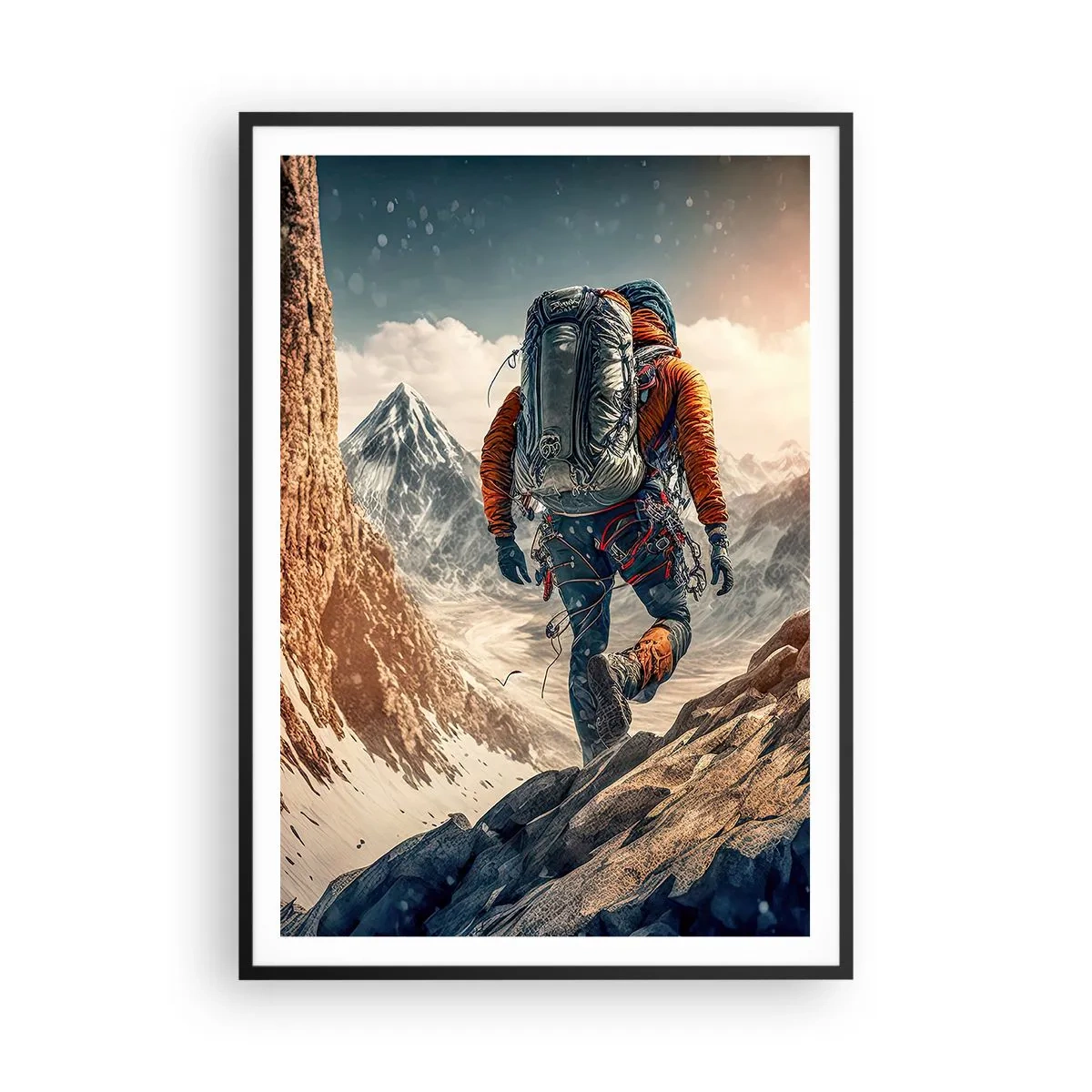 Poster in een zwarte lijst - Eenzame strijder - 70x100 cm
