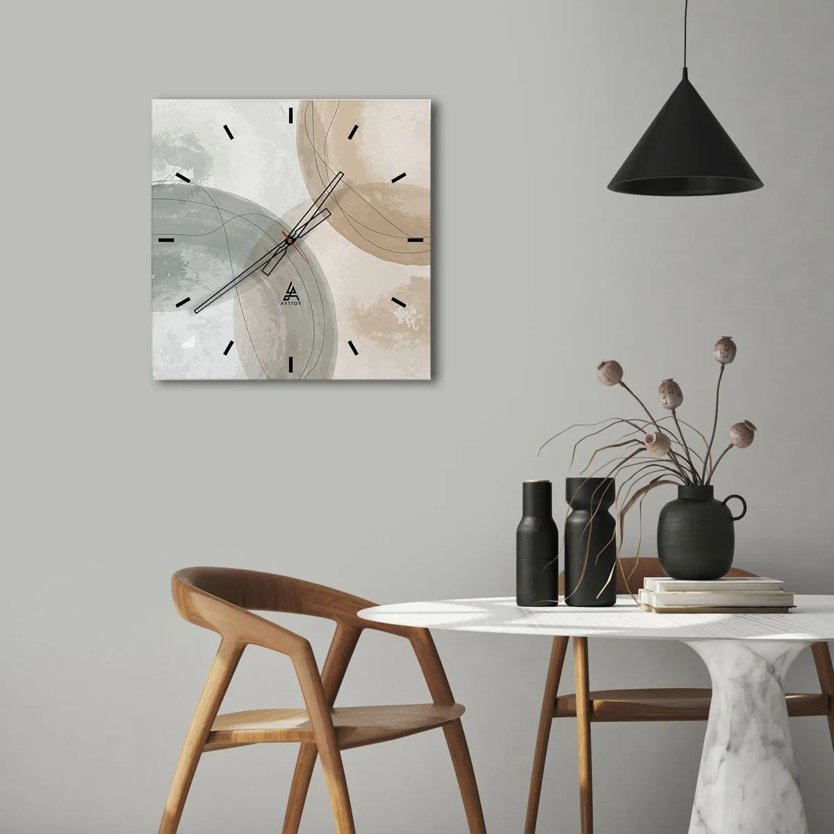 Wandklok - Klok - Indringende werelden - 40x40 cm