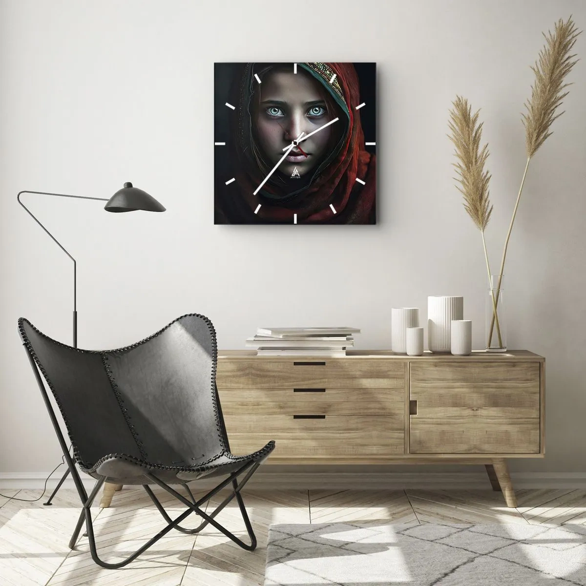 Wandklok - Klok - Oosterse prinses - 40x40 cm