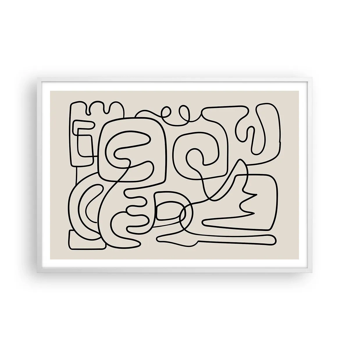 Poster in een witte lijst - Volg het pad - 100x70 cm