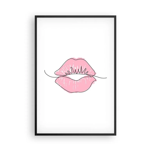 Poster in een zwarte lijst - Klaar om te kussen? - 61x91 cm