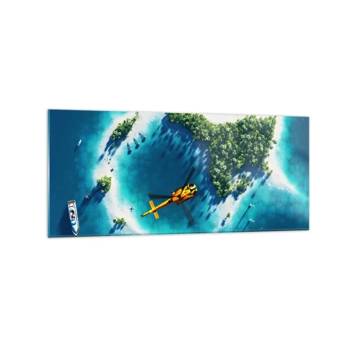 Schilderen op glas - Koop een eiland voor jezelf - 120x50 cm