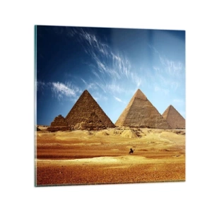 Schilderen op glas - 40 eeuwen kijken naar je - 60x60 cm