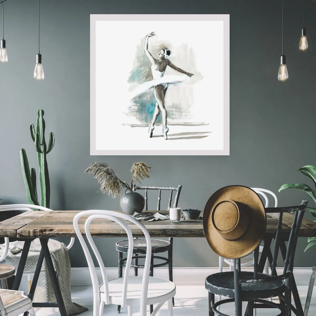 Poster - Betoverd in een zwaan - 60x60 cm