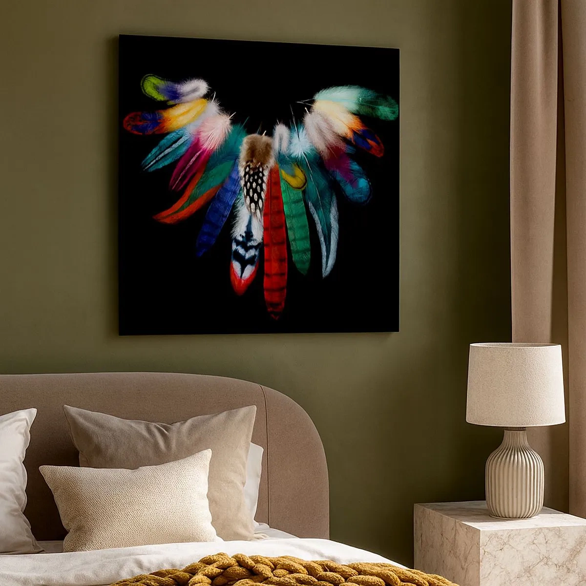 Schilderen op canvas - Indiase ketting - 30x30 cm