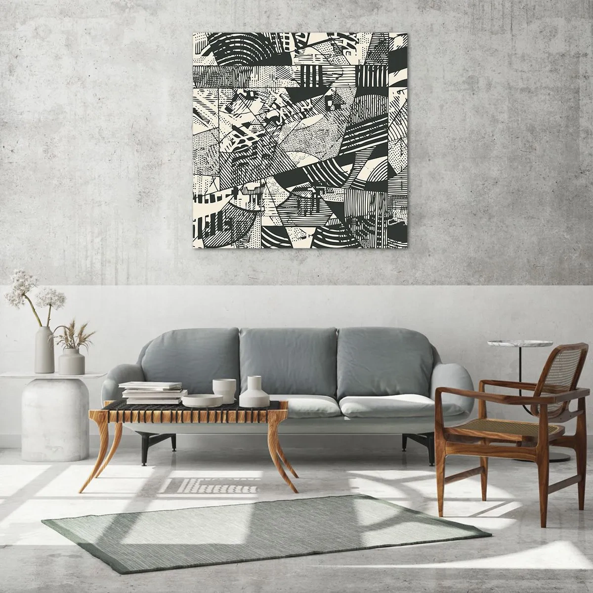 Schilderen op glas - De dynamiek van nu - 70x70 cm