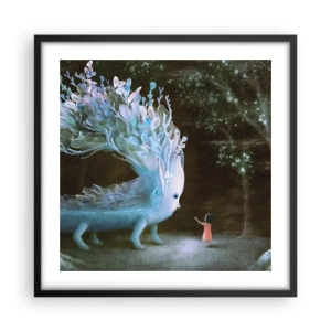 Poster in een zwarte lijst - Fantastische ontmoeting - 50x50 cm