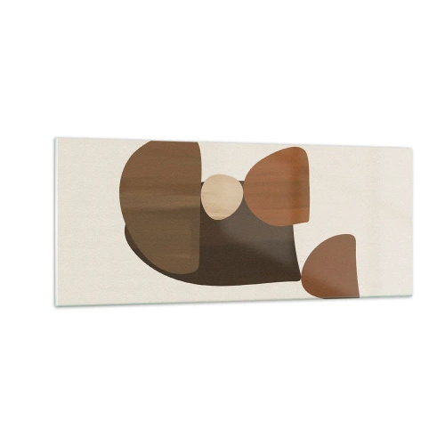 Schilderen op glas - Compositie in brons - 100x40 cm