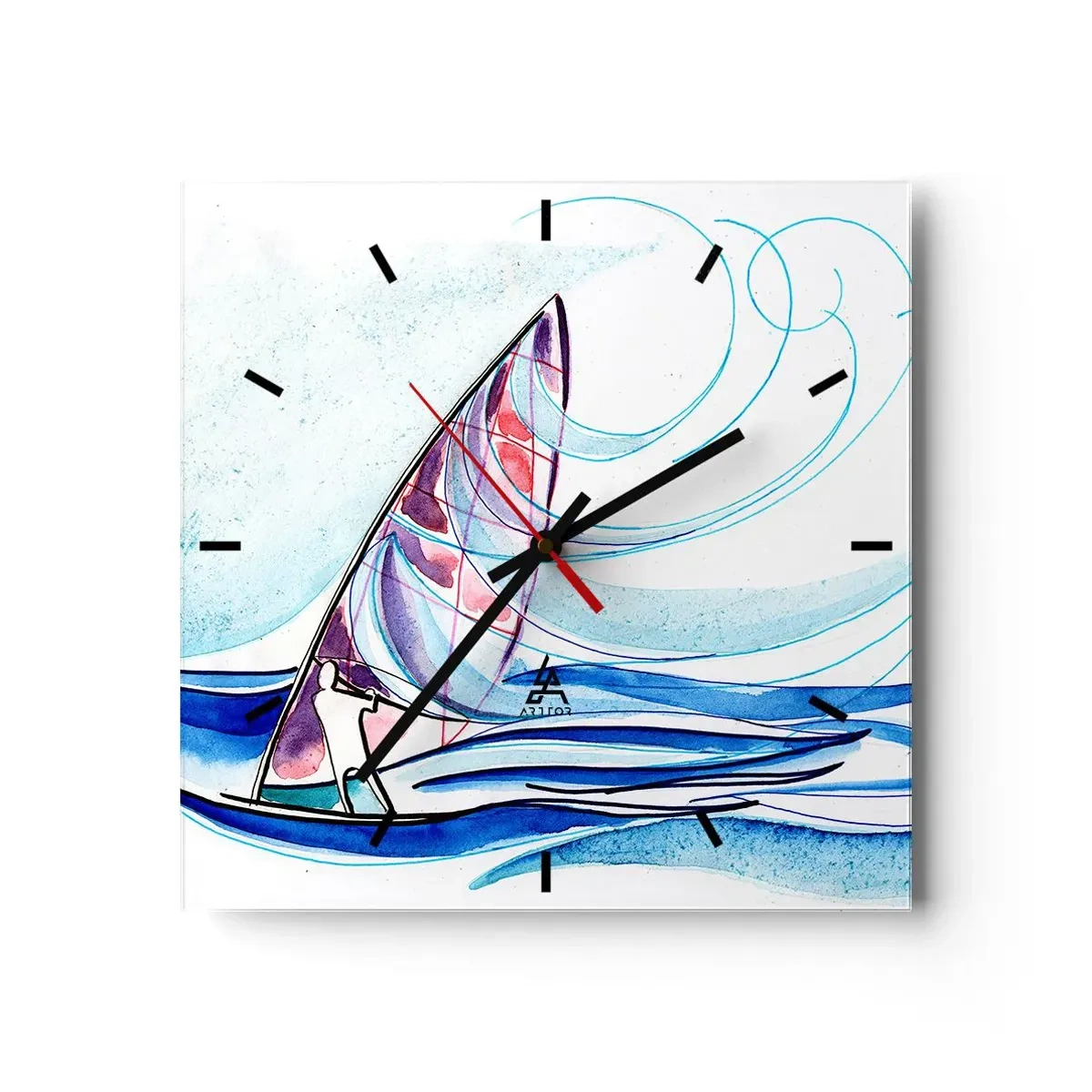Wandklok - Klok - Met de wind op het ritme van de golven - 30x30 cm