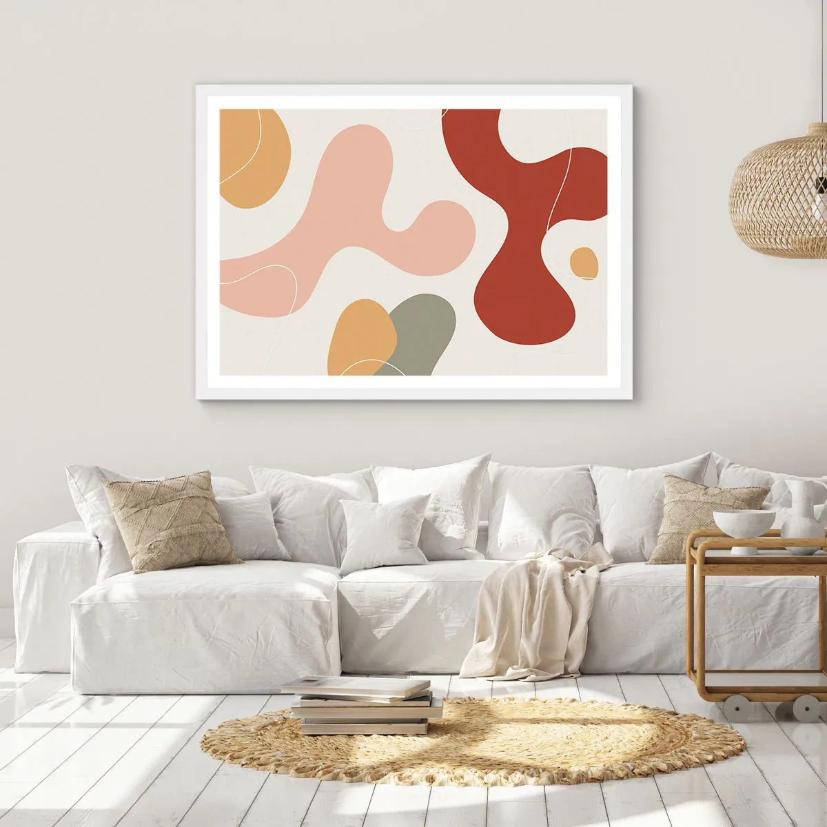 Poster in een witte lijst - Kronkels of krullen? - 100x70 cm