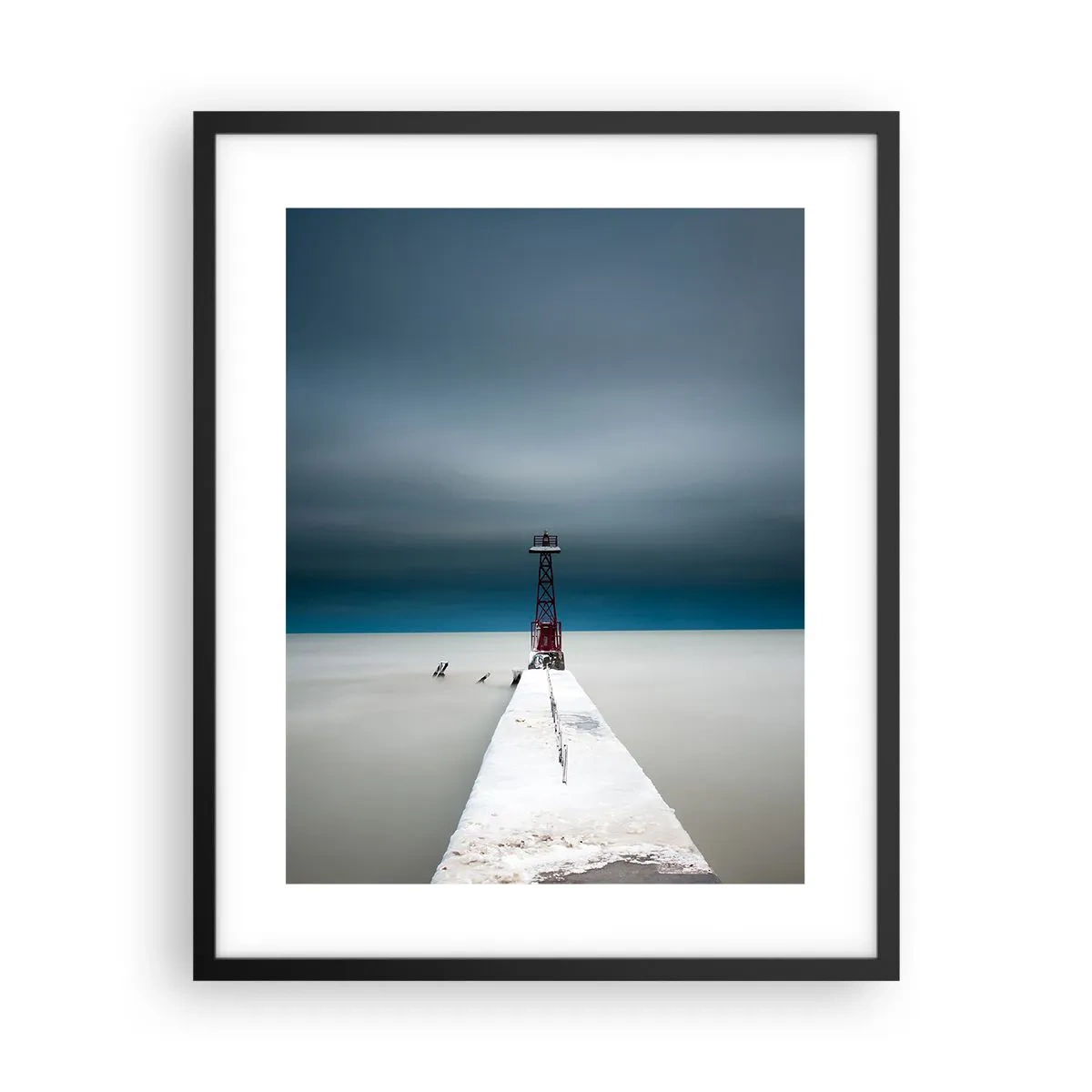 Poster in een zwarte lijst - Om de uitgestrektheid te ontmoeten - 40x50 cm