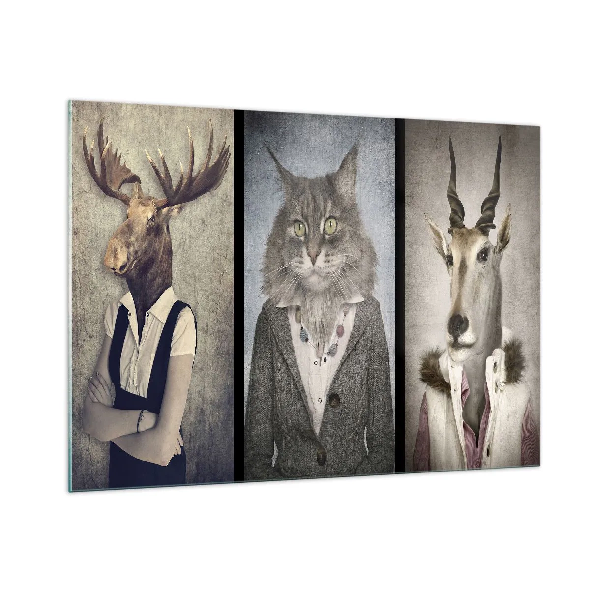 Schilderen op glas - Bontjassen zijn weer in de mode - 100x70 cm