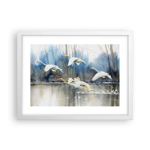 Poster in een witte lijst - Zoals in het sprookje over wilde zwanen - 40x30 cm
