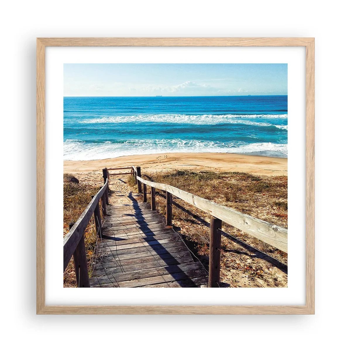 Een poster in een licht eiken lijst - Loop maar! - 50x50 cm