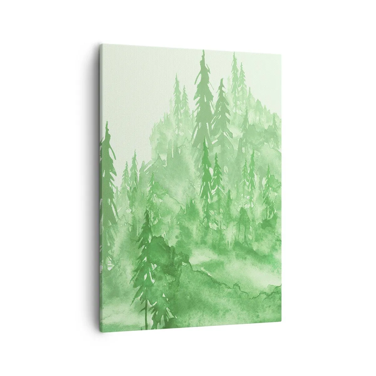 Schilderen op canvas - Wazig met groene mist - 50x70 cm