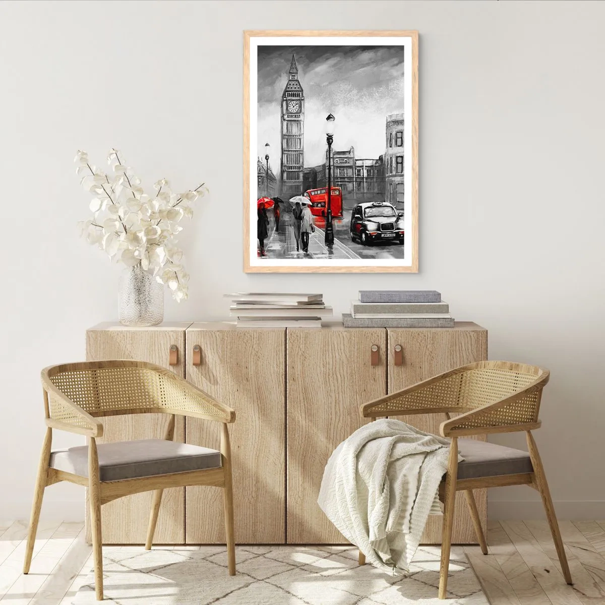 Een poster in een licht eiken lijst - Helemaal geen grijze stad - 70x100 cm