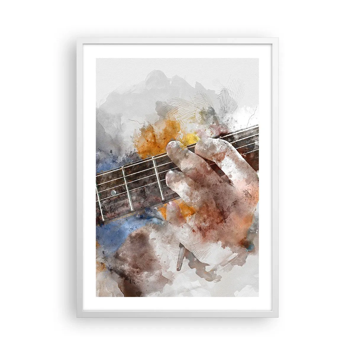 Poster in een witte lijst - Poëzie tussen de snaren - 50x70 cm