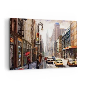Schilderen op canvas - New York - ook kleurrijk in de regen - 100x70 cm
