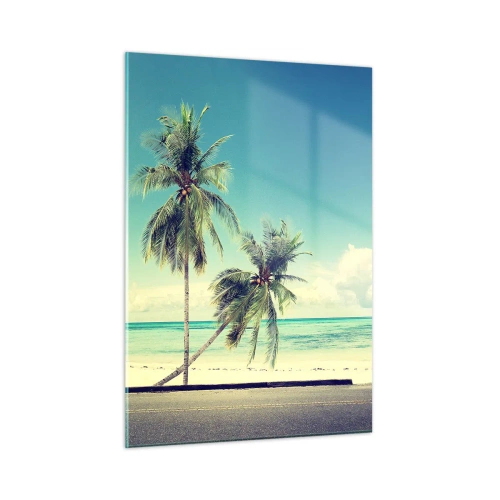Schilderen op glas - Tijd om aan je vakantie te beginnen. - 50x70 cm