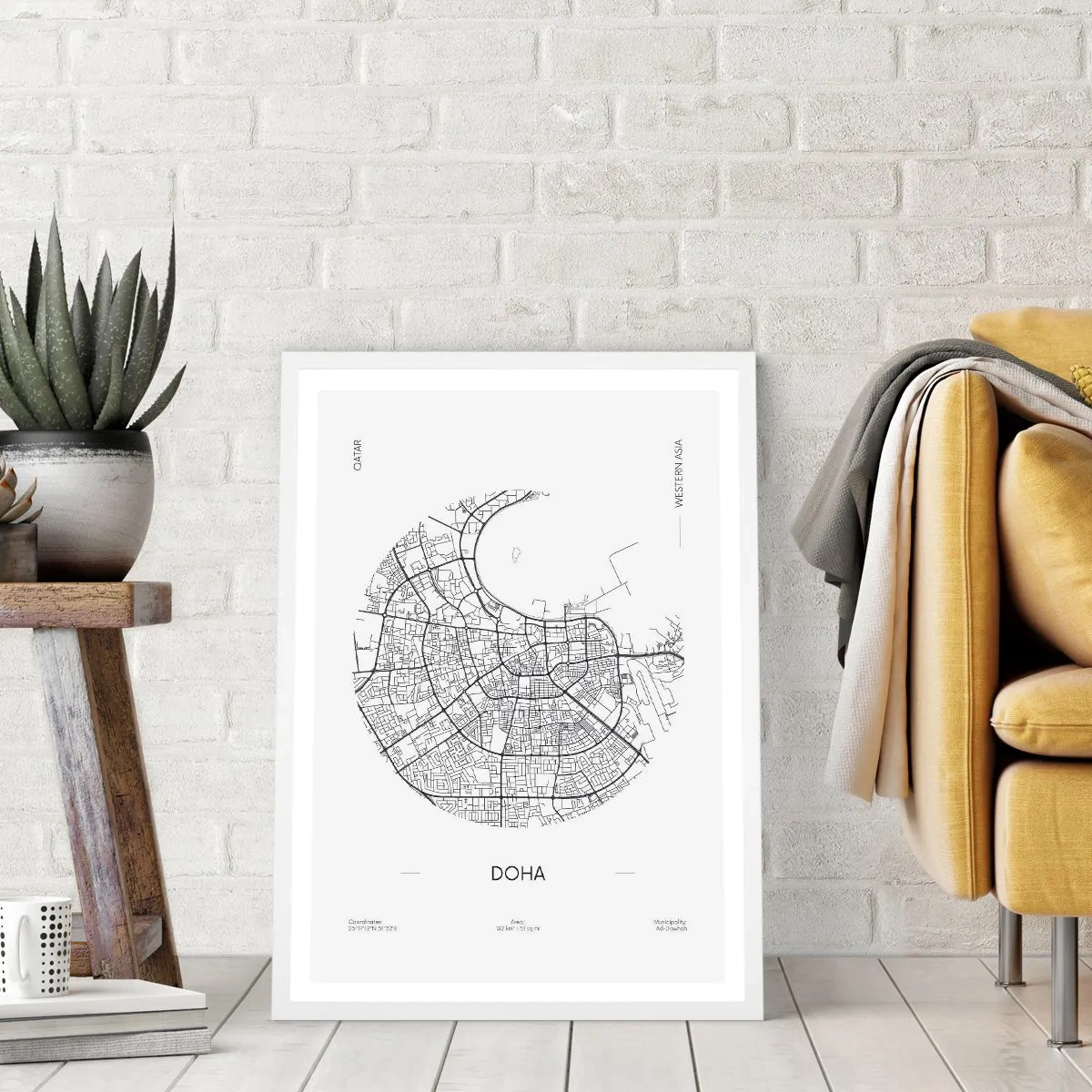 Poster in een witte lijst - Anatomie van Doha - 61x91 cm