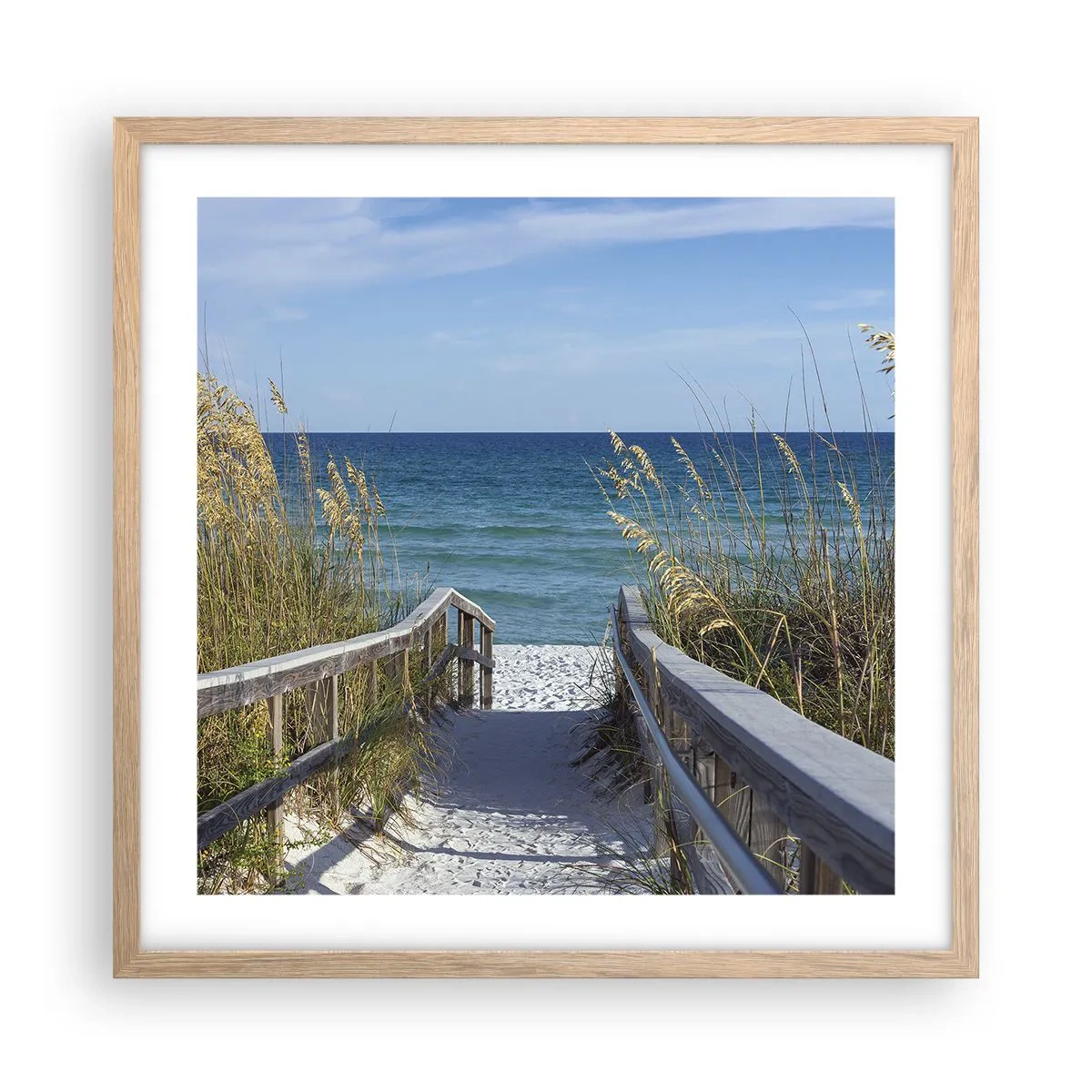 Een poster in een licht eiken lijst - In de zon, in de wind - 50x50 cm