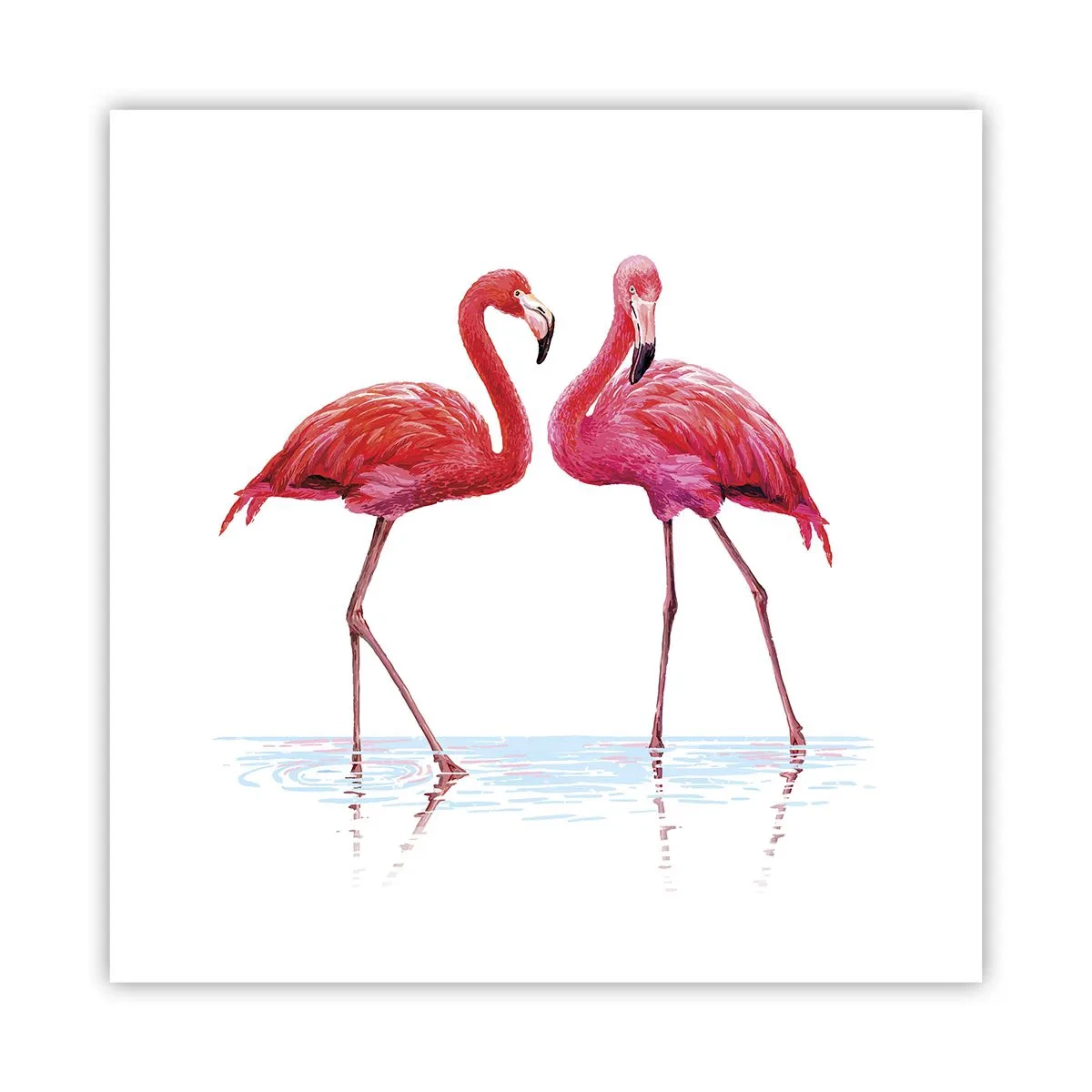 Poster - Roze randez-vous - 40x40 cm