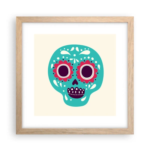 Een poster in een licht eiken lijst - Leven – plezier tot de dood - 30x30 cm