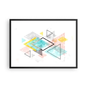 Poster in een zwarte lijst - Geometrisch spel - 70x50 cm