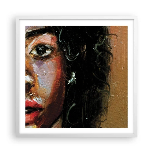 Poster in een witte lijst - Zwart en gloed - 60x60 cm